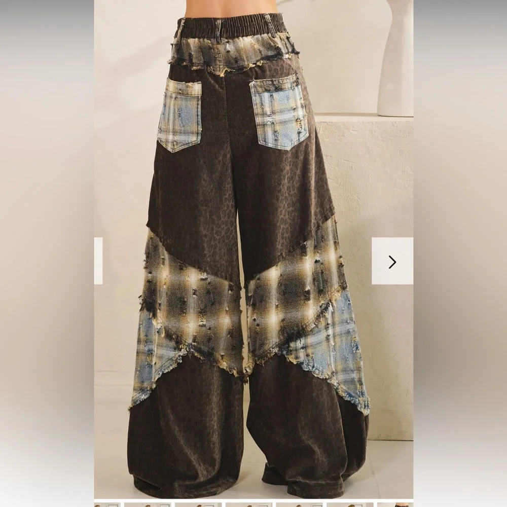 Oli & Hali Leopard and Plaid Pants - Picture 4 of 6